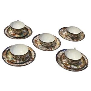 Vintage Japanese Chocolate Cup Geisha Girl Teacup and Saucer Bone China‎ Japan